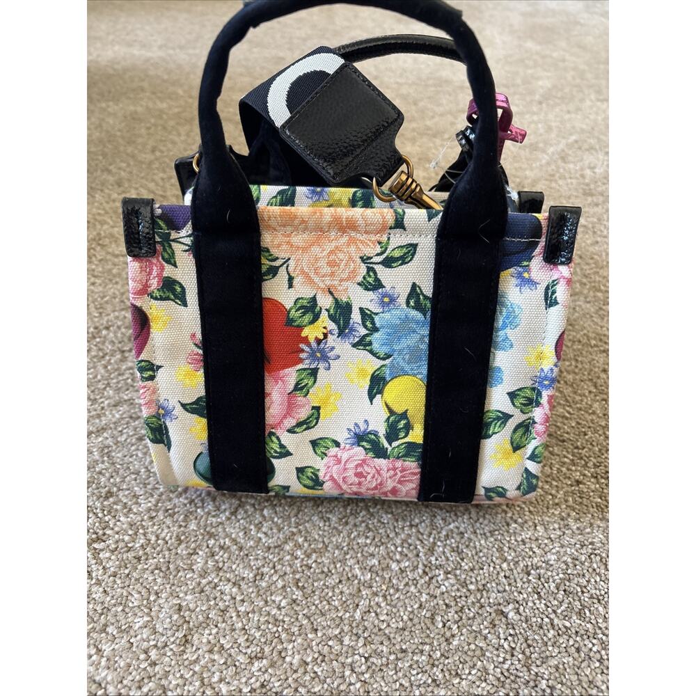 Kurt Geiger Southbank Floral Canvas Tote Small Multicolor Hand Bag Crossbody NWT - Picture 7 of 9